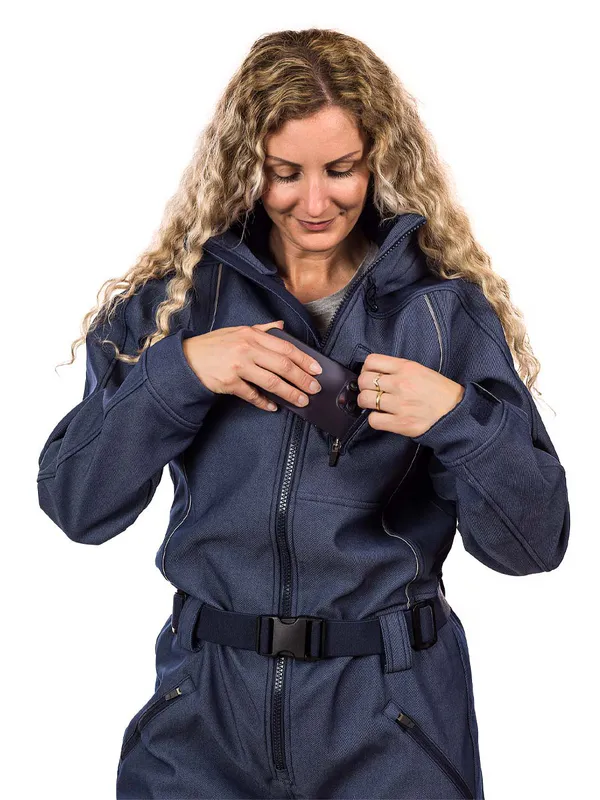 Bever Softshelldress Denim Blå Dame