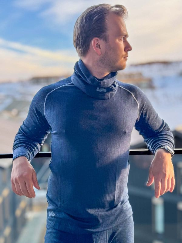 Fjon Merino Ulltrøye Marine Herre