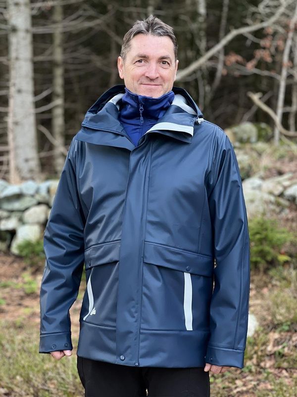 Robust PU regnjakke Marine Herre