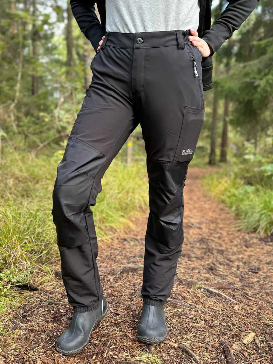 Hoppin Bukse Svart Dame - med kneputer og stretch