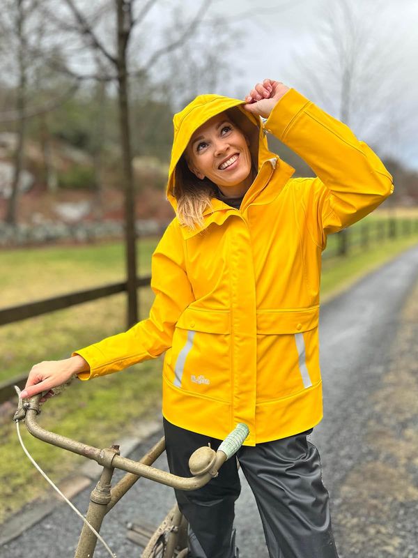 Robust PU Regnjakke Gul Dame