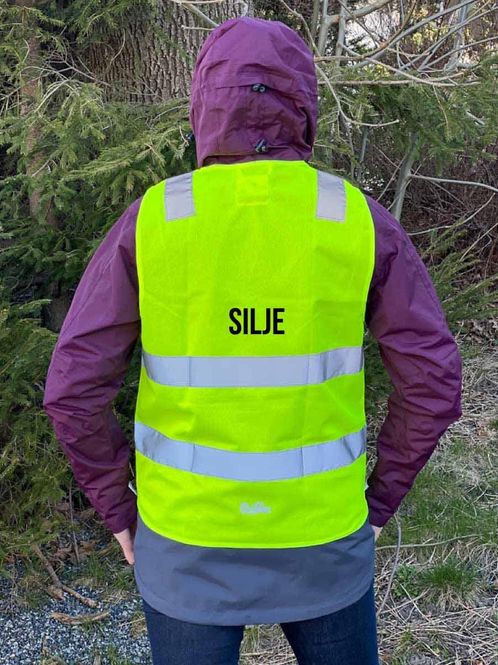 Hovedbilde Refleksvest Glidelås m/trykk - Voksen gul