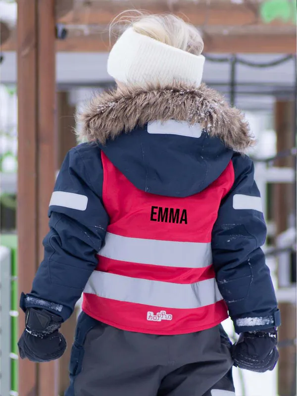 Refleksvest Magnetlukking m/trykk - Barn rød