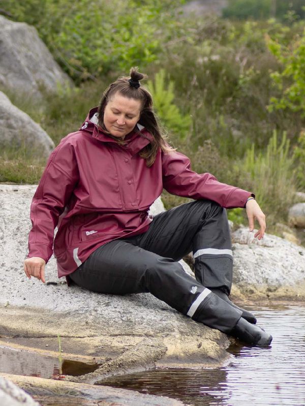 Regnponcho og Bukse Rododendron/Svart Dame Kort - Pakketilbud