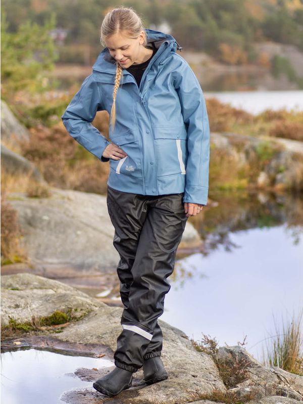 Regntøy Fóret Gråblå/Svart Dame - Pakketilbud