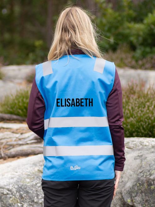 Hovedbilde Refleksvest Glidelås m/trykk - Voksen blå