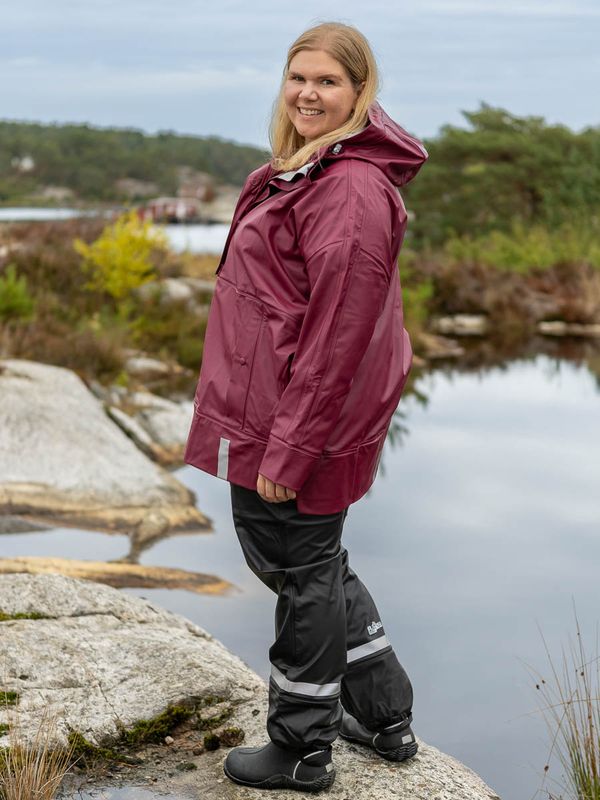 Regnponcho og Bukse Rododendron/Svart Dame Kort - Pakketilbud