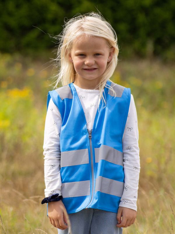 Refleksvest Glidelås - Barn blå