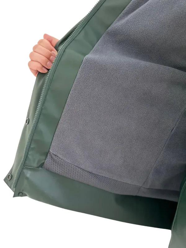 Storm Fóret PU Regnjakke Mørk Grønn Dame