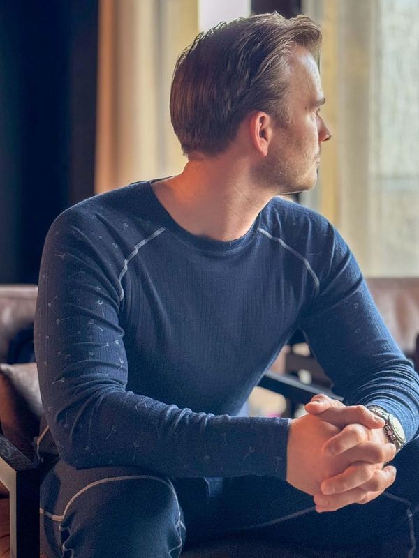 Fjon Merino Ulltrøye Marine Herre