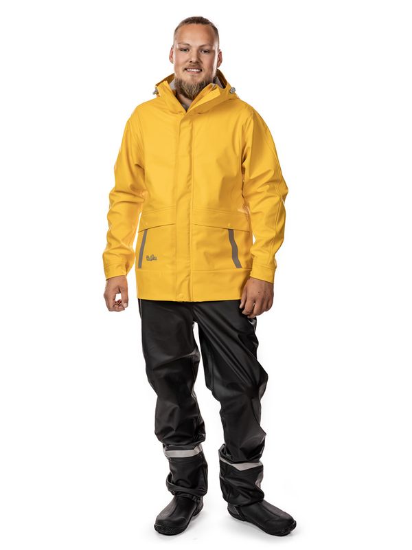 Robust PU regnjakke Gul Herre