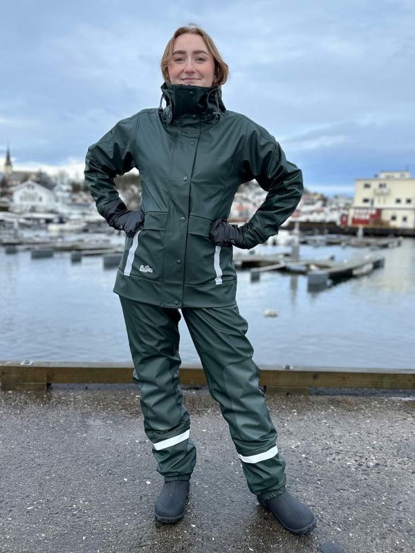 Regntøy Fóret Mørk Grønn Dame - Pakketilbud