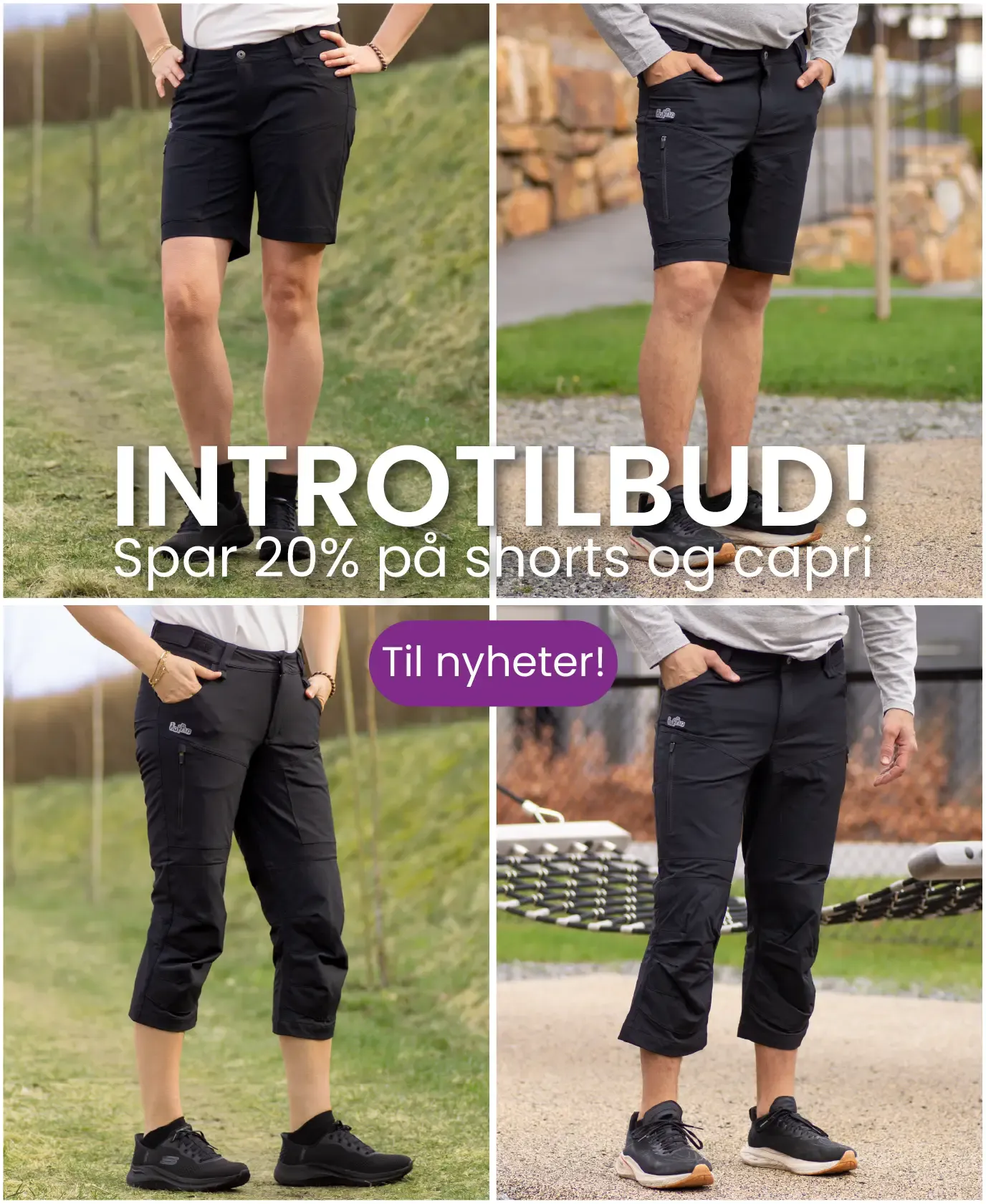 mann kjører trillebår med dame. ha det gøy i allværstøy fra hoppin