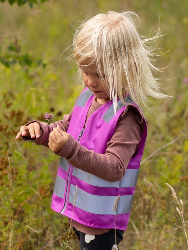 Refleksvest Glidelås - Barn lilla