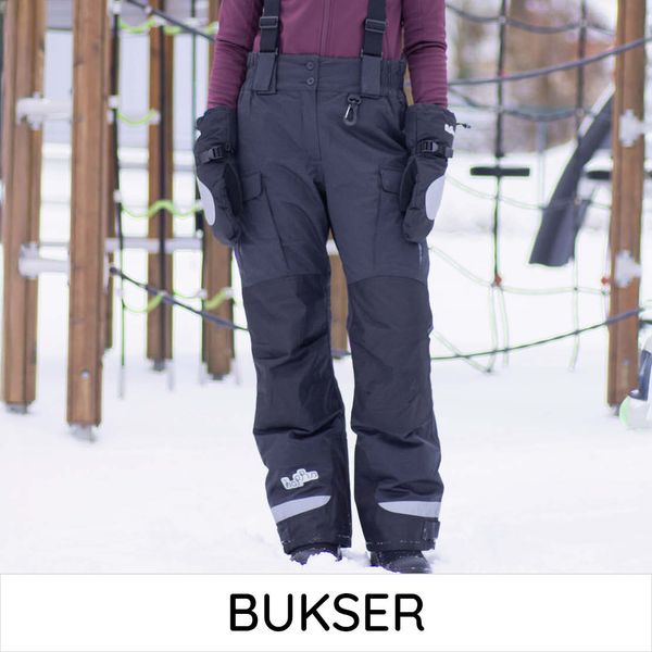 Turbukser, overtrekksbukser og vinterbukser med seler fra Hoppin