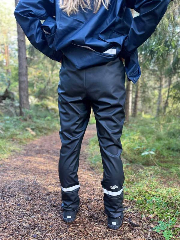 Robust PU Regnbukse Svart Dame